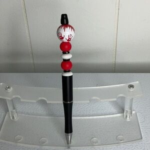 Black and Red Beaded Pen